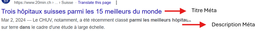 Exemple de méta-titre et de méta-description