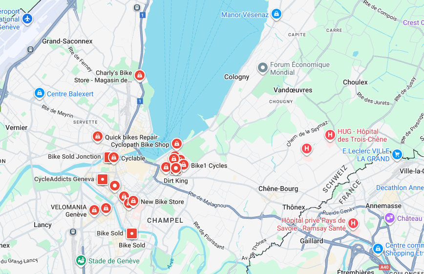 Local Search Results in Geneva for a bike repair shop